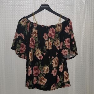 Floral Cold Shoulder shirt